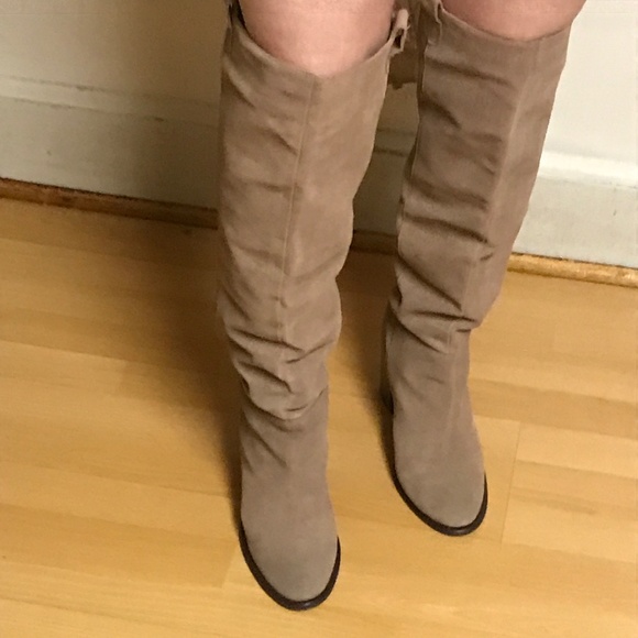 Kelsi Dagger Over The Knee pull on Heeled Suede Bootsoots - Picture 7 of 8